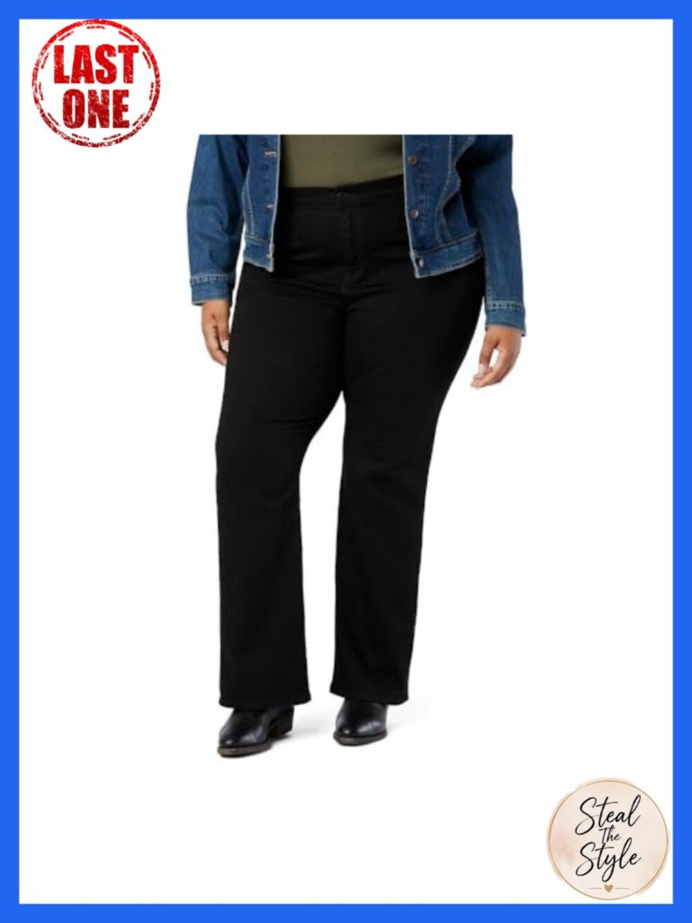 Mid-Rise Bootcut Jeans Stretch Denim Plus Size